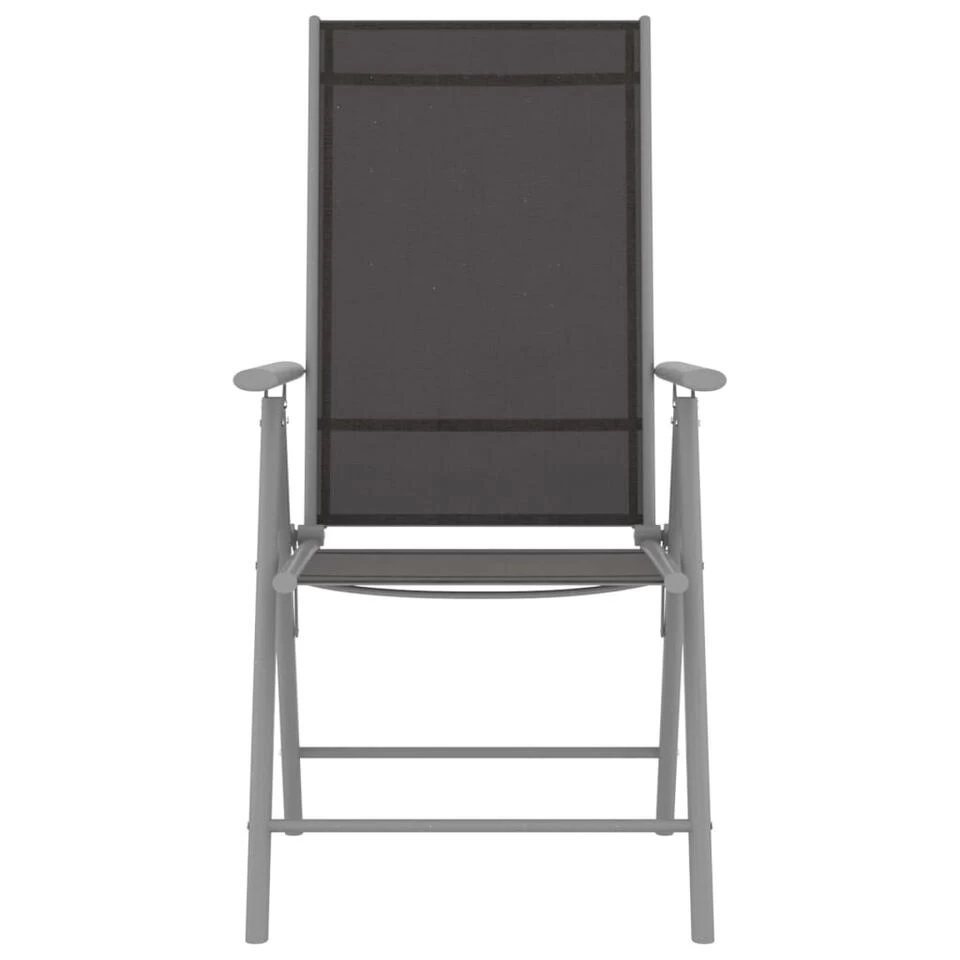 VidaXL 5-delige Tuinset Aluminium En Textileen Zilverkleurig - Afbeelding 4