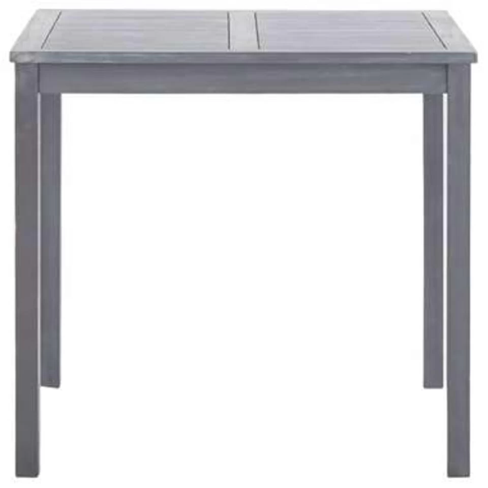 VidaXL Tuintafel 80x80x74 Cm Massief Acaciahout Grijs - Afbeelding 3
