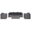 VidaXL 6-delige Loungeset Met Kussens Poly Rattan Grijs