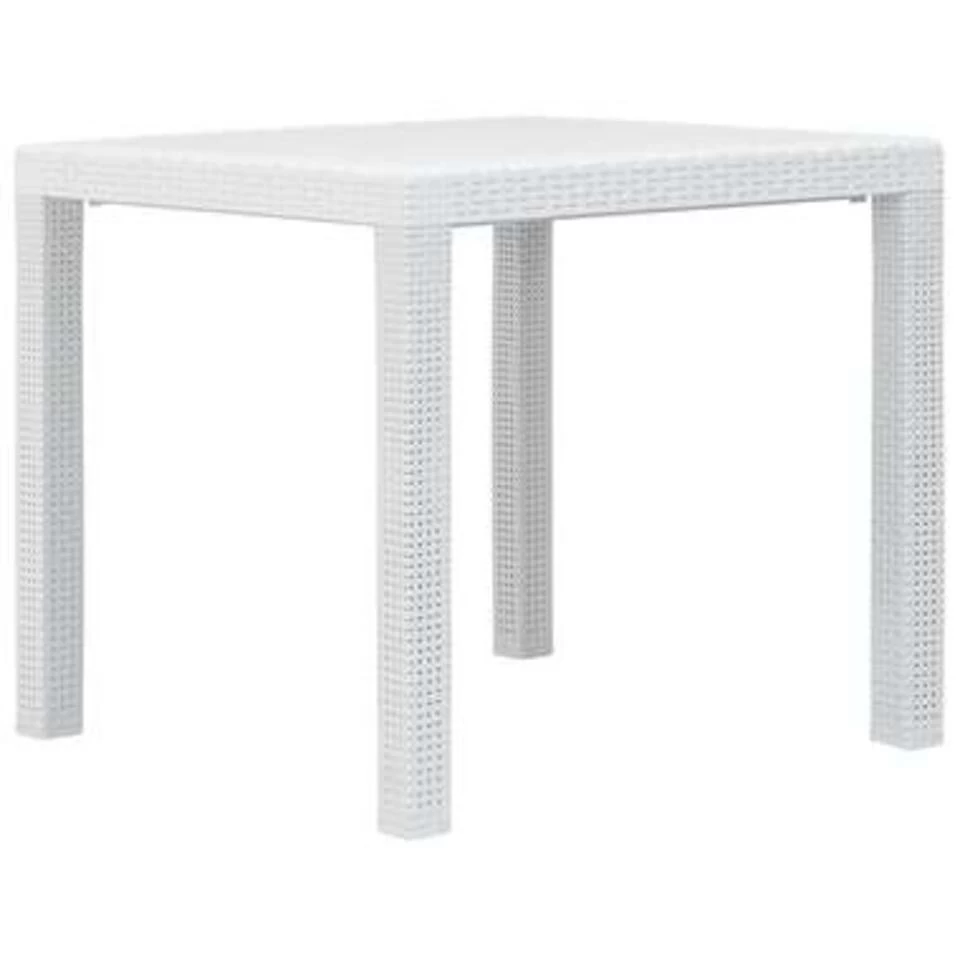 VidaXL Tuintafel 79x79x72 Cm Rattan-look Kunststof Wit
