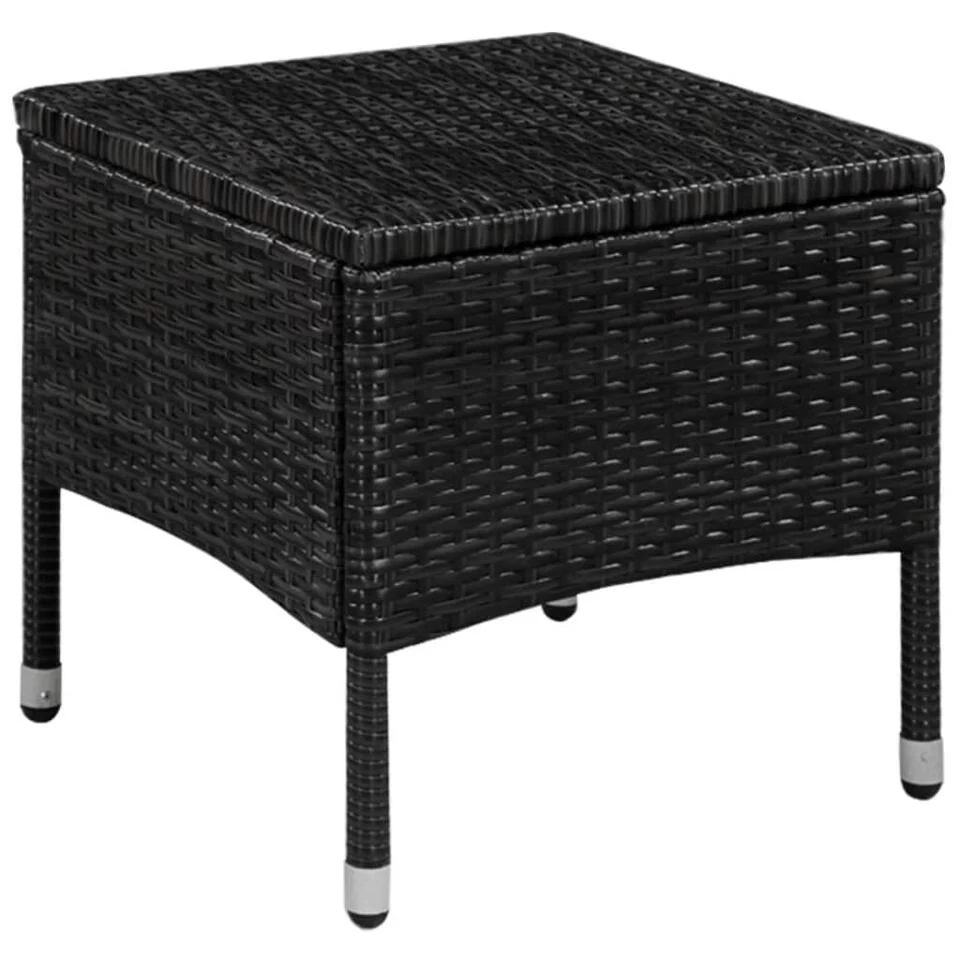 VidaXL 3-delige Bistroset Poly Rattan Zwart - Afbeelding 3