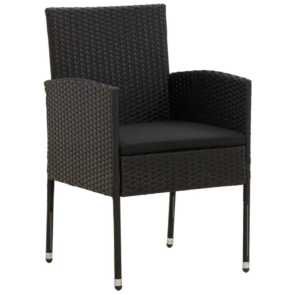 VidaXL 5-delige Tuinset Poly Rattan Zwart - Afbeelding 3