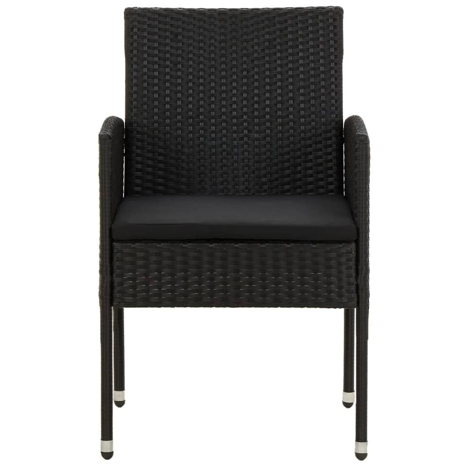 VidaXL 5-delige Tuinset Poly Rattan Zwart - Afbeelding 4