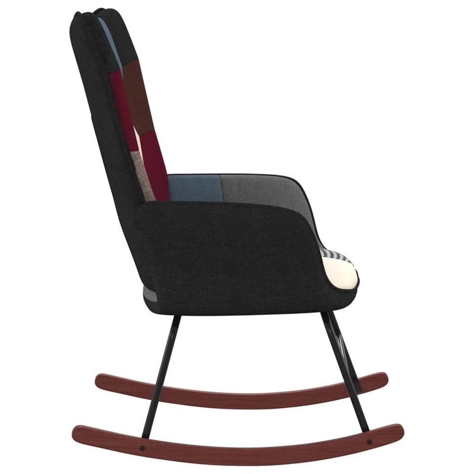 VidaXL Schommelstoel Patchwork Stof - Afbeelding 3