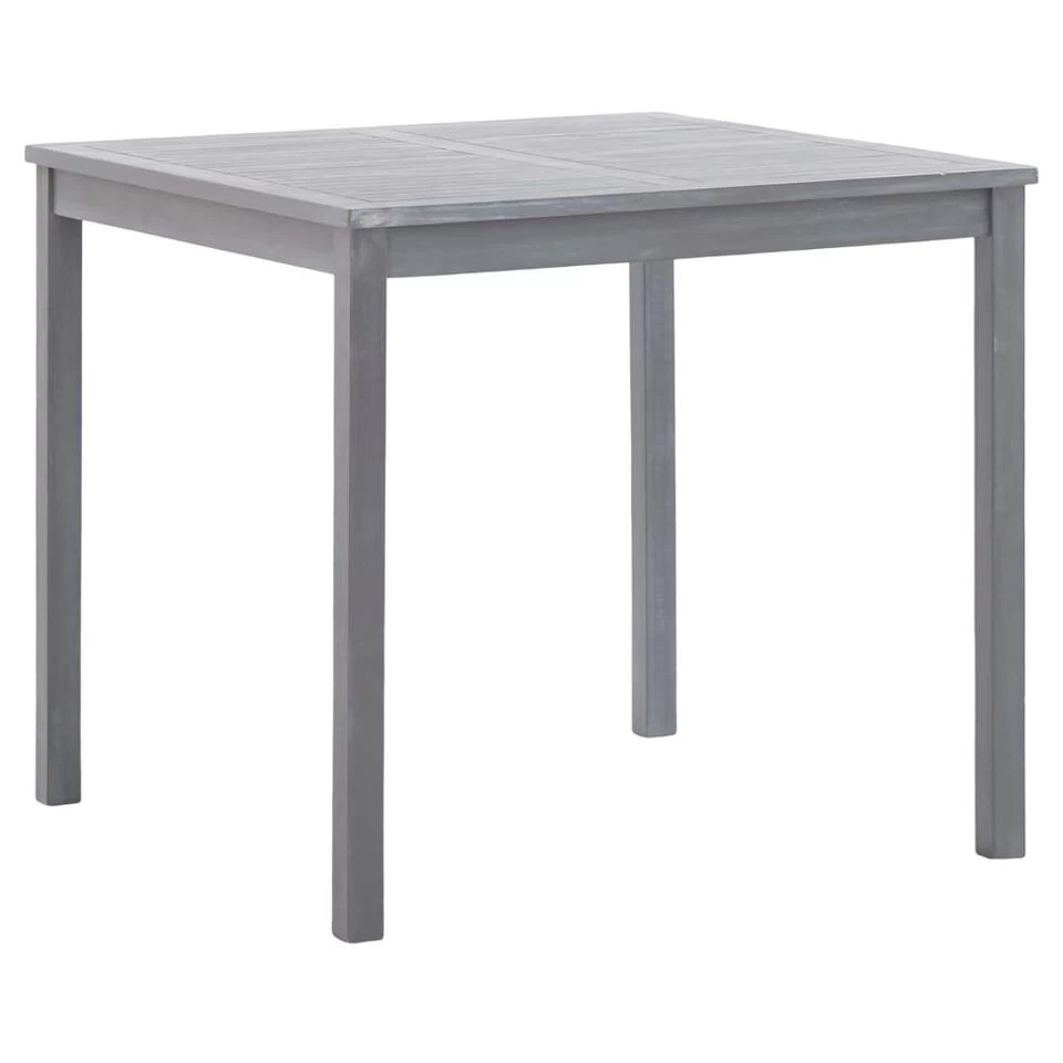 VidaXL Tuintafel 80x80x74 Cm Massief Acaciahout Grijs