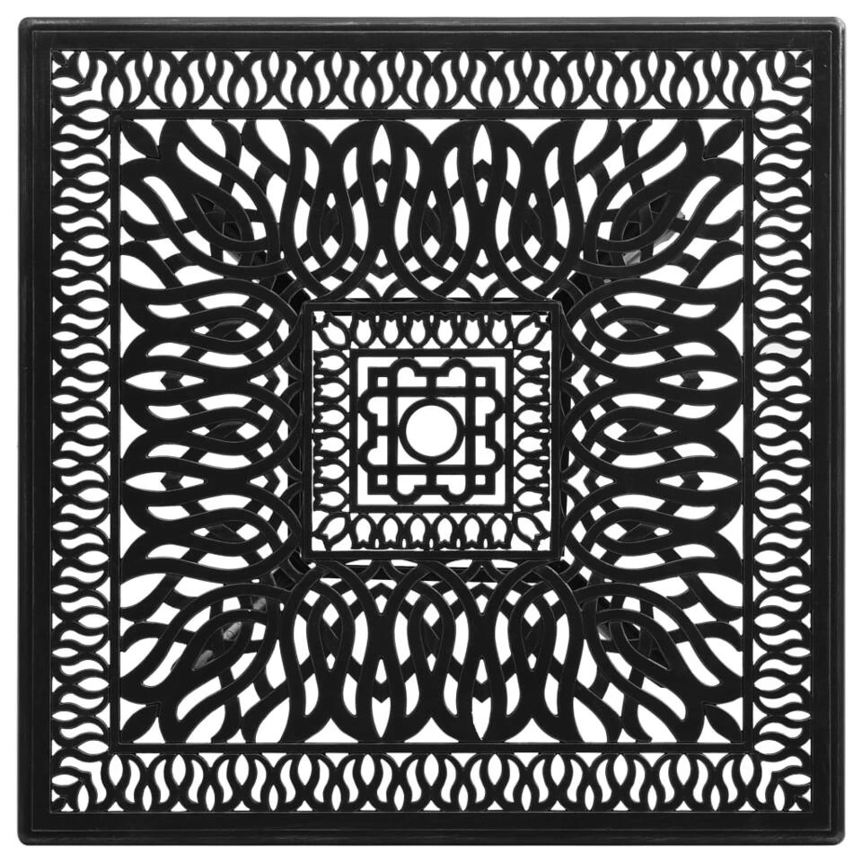 VidaXL Tuintafel 90x90x73 Cm Gietaluminium Zwart - Afbeelding 3