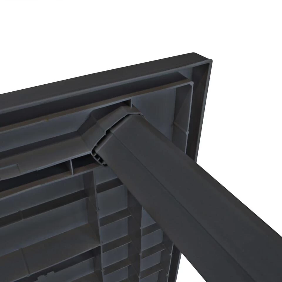 VidaXL Tuintafel 126x76x72 Cm Kunststof Antraciet - Afbeelding 2