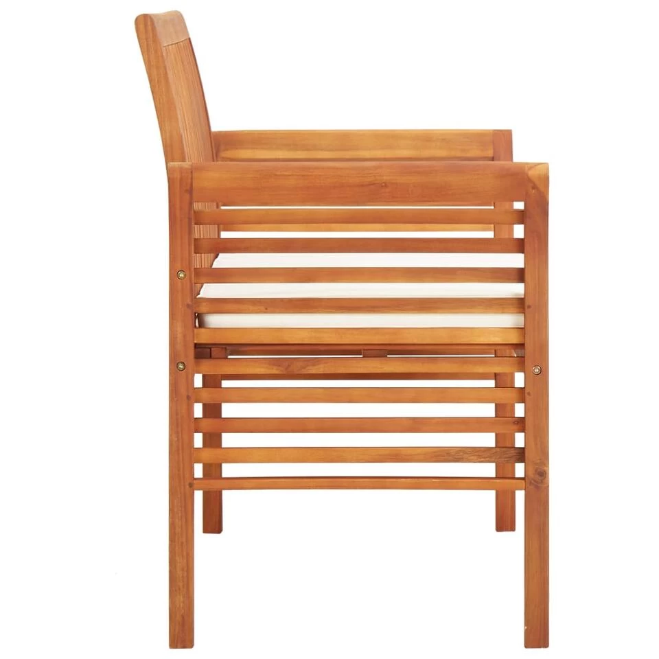 VidaXL Massief Acaciahouten Tuinbank Met Kussen 2-Zits Tuinset Buitenbank Bank - Afbeelding 3