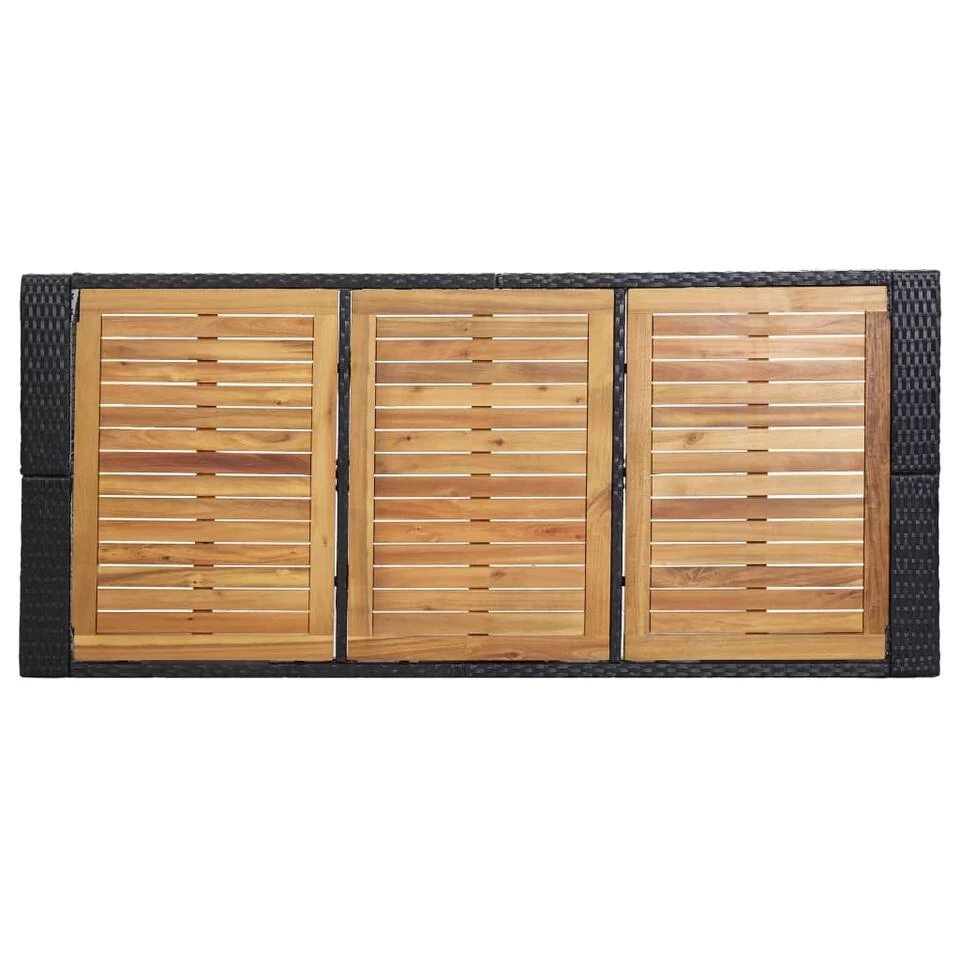 VidaXL 7-delige Tuinbarset Met Kussens Poly Rattan Zwart - Afbeelding 4