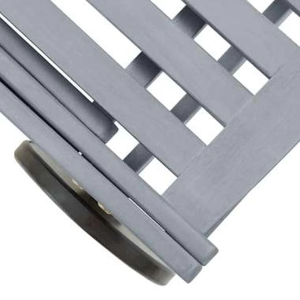 VidaXL Ligbed Massief Acaciahout Grijs - Afbeelding 4