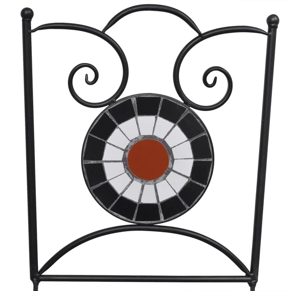 VidaXL Bistrostoelen Inklapbaar 2 St Keramiek Terracottakleurig En Wit - Afbeelding 3