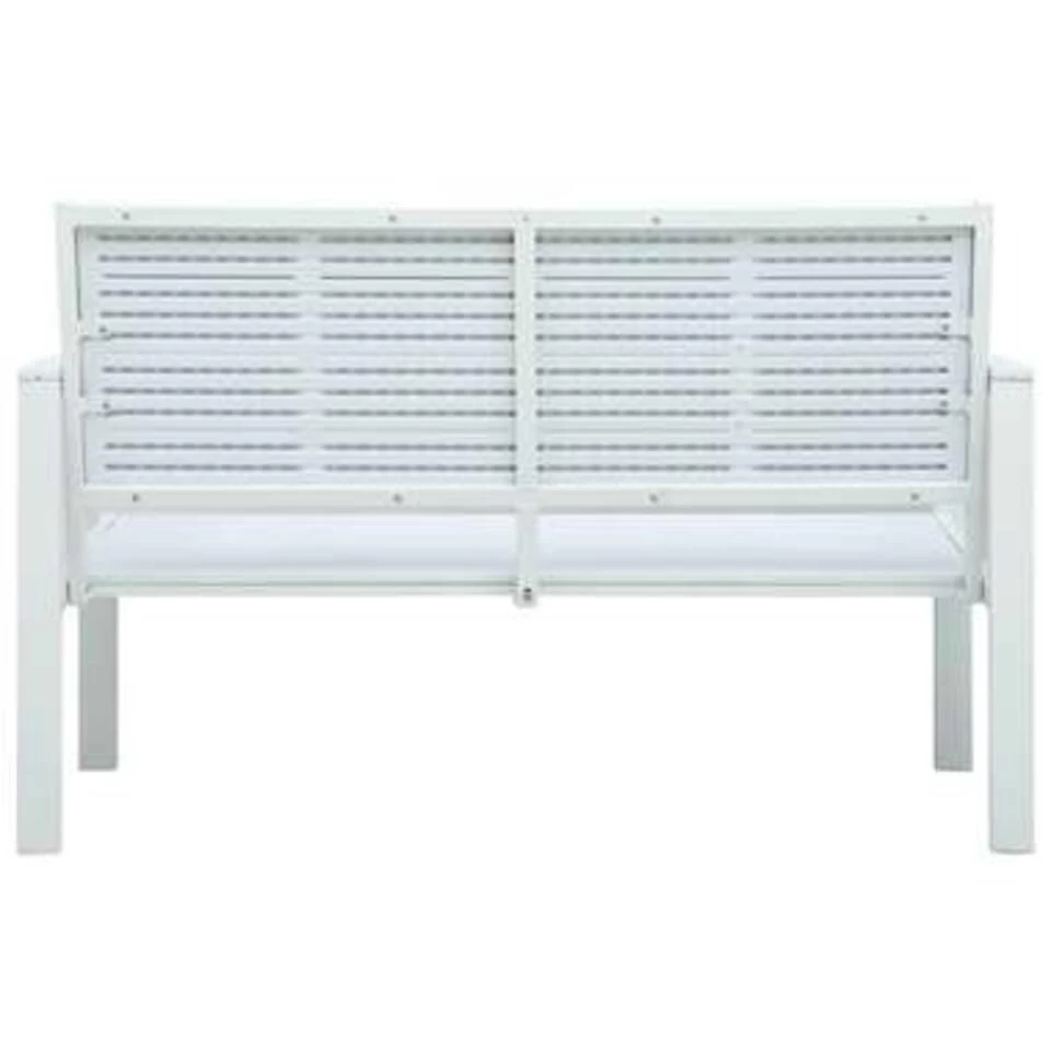 VidaXL Tuinbank Hout-look 120 Cm HDPE Wit - Afbeelding 3