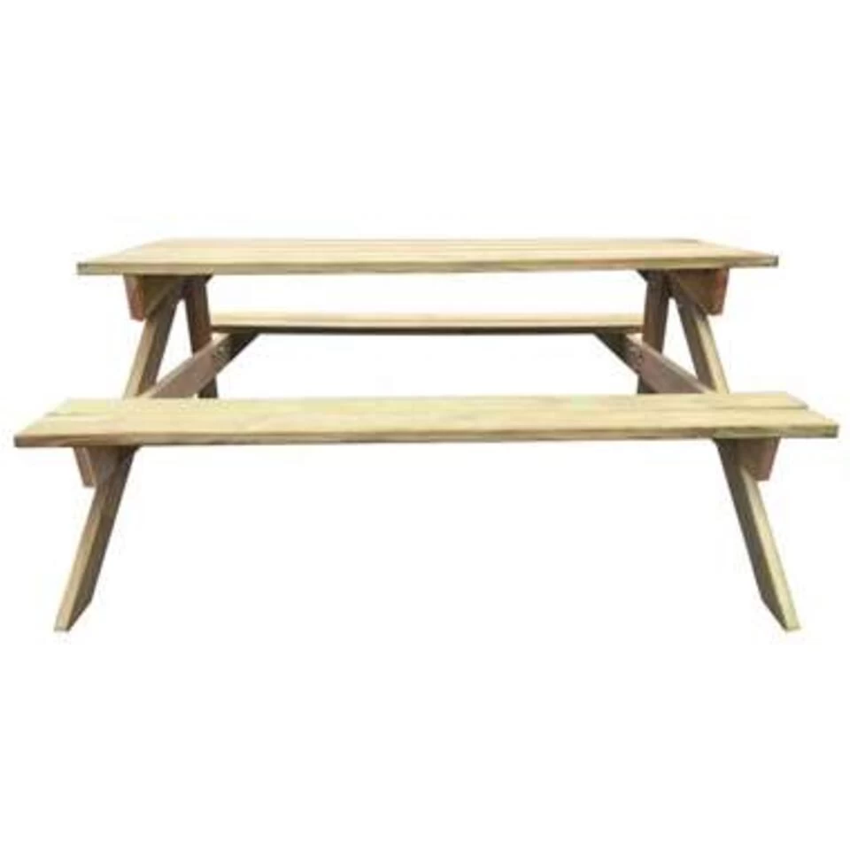 VidaXL Picknicktafel 150x135x71,5 Cm Hout - Afbeelding 2