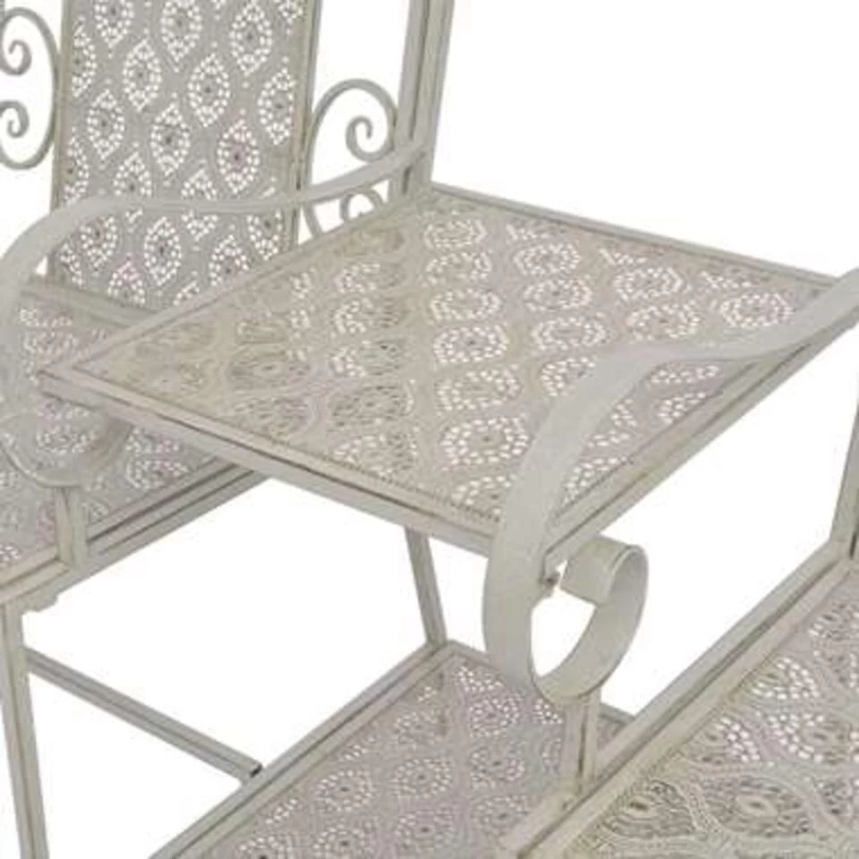 VidaXL Tuinbank 2-zits 161 Cm Staal Grijs - Afbeelding 3