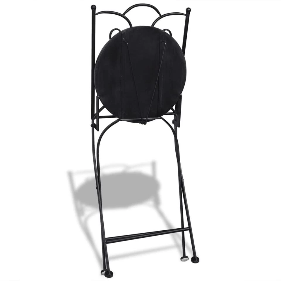 VidaXL Bistrostoelen Inklapbaar 2 St Keramiek Terracottakleurig En Wit - Afbeelding 2